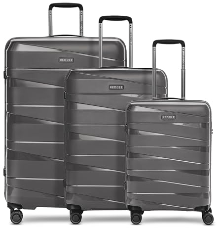 REDOLZ Hartschalen Koffer-Set 3-teilig | aus hochwertigem, leichtem Polypropylen Material | 4 Doppelrollen & TSA für Damen & Herren (Essentials 10)