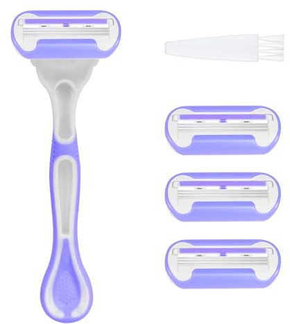 LOPHE Rasoi Donna Liscio e non Irritante, 4 Lame Ricariche, Rasoi per Corpo, Viso, Parti intime (3 Layer Blade)