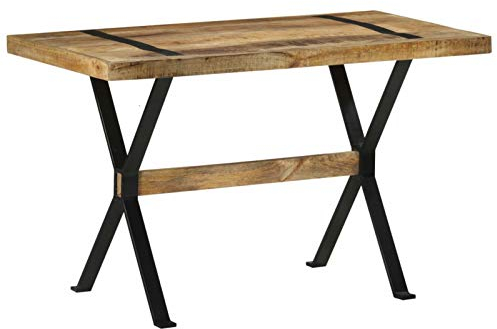 ZEYUAN Esstisch 120x60x76 cm Raues Mangoholz, Esszimmertisch, Baumkantentisch, Dining Tables, Esszimmermöbel, Küchentisch - 321604