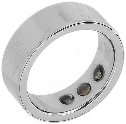 Asixxsix Smart Health Ring, IPX8 Wasserdichter Multifunktionaler Smart Ring Silber Wiederaufladbarer Fitness-Tracker Smart Ring Zeichnet Herzfrequenz, Schlaf, Temperatur, Blutsauerstoff