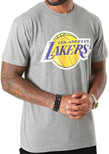 Mitchell & Ness T-shirt avec logo de l'équipe NBA Los Angeles Lakers, gris, vert, M