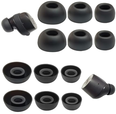Mijusun Silikon-Ohrstöpsel für Sennheiser Momentum 3, Ersatz-Ohrstöpsel für Sennheiser Momentum 2/CX True Wireless-Serie, 6 Paar, Schwarz, SHM3GM01