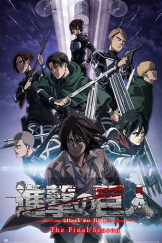 Grupo Erik Poster Attack on Titan The Final Season Kunstdruck - Deko Wohnzimmer oder Deko Schlafzimmer - Deko Zimmer - Größe 61 x 91 - Offizielle Lizenz