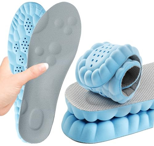 Memory Schaum Einlegesohlen mit Arch Support für Damen und Herren, Komfort Massage Einlegesohlen, Ersatz-Schuheinlagen für Turnschuhe, Turnschuhe, Arbeitsstiefel(40.5/41 EU, blau)