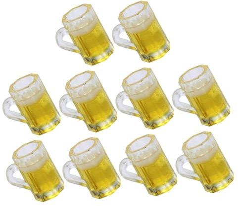 Cabilock 10 boccali di birra in filigrana, mini boccali da birra, mini bottiglie di vino rosso, mini bicchierini da birra in mini bicchierini da birra in resina