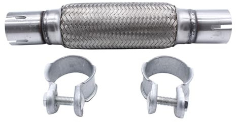 YUCHENSHLP Flexible Exhaust Pipe 45.5x200/308mm Clamp-on Flexi Tube Joint Flexible Pipe