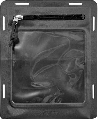Tasmanian Tiger TT W-Pouch A5 WR Wasserabweisende Dokumenten-Hülle, Handy-Hülle mit Molle-Adapter, Sichtfenster und Flausch-Klettfläche, Touchscreen-kompatibel; Schwarz