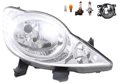 Johns, Scheinwerfer Halogen Front Haupt passend für Peugeot 107 06/2005-01/12 H4 Rechts + Nebelscheinwerfer + Leuchtmittel