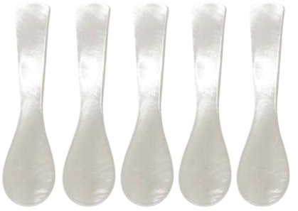 5er Set Perlmuttlöffel Kaviarlöffel Eierlöffel Caviar Spoons Handarbeit Kaviarlöffeln Perlmutt Servierlöffeln Klassischer Kaviarlöffel Eierlöffel Perlmutt für Ei Eis Kaffee Marmelade