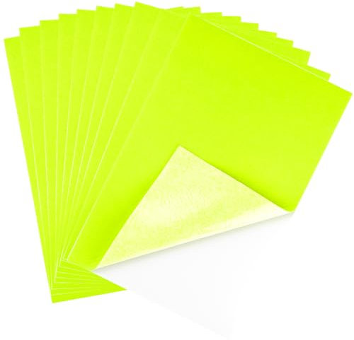 CHRORINE 10 Stück Helles Gelb Filzstoffbögen, Selbstklebende Filzbögen, 20 x 30 cm, Filzpapier für Kunst und Bastelbedarf