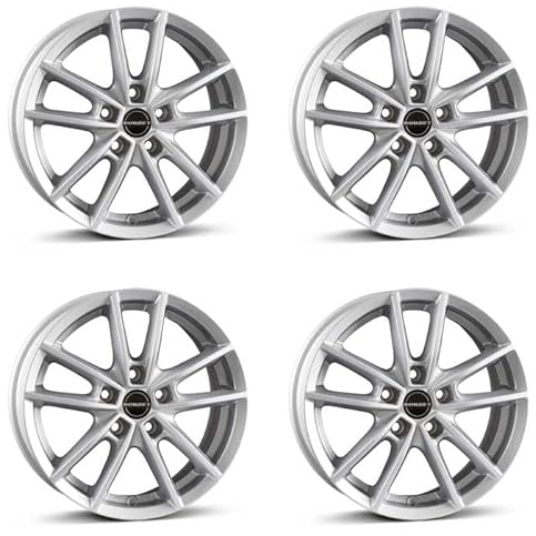 4x Borbet Felgen W 6.0x15 ET43 5x112 crystal silver kompatibel mit Skoda Octavia