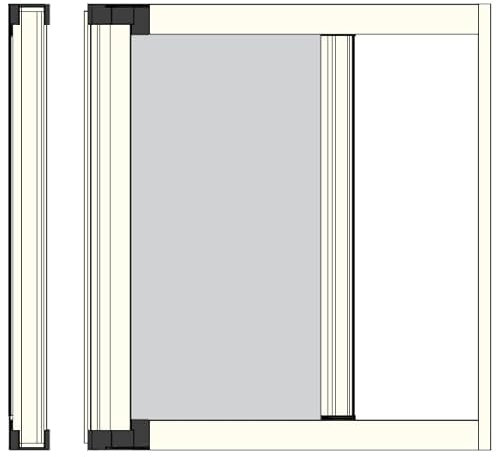 Zanzariera laterale fai da te, kit zanzariera laterale riducibile su misura con chiusura rallentata. (Avorio, Fino a L:160 x H:250)