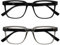 OPULIZE LEO Lesebrille - 2er-Pack - Großes Rechteckiges Gestell - Schwarz, Grau - Herren Damen - Federscharniere - RR55-17 - +2.50