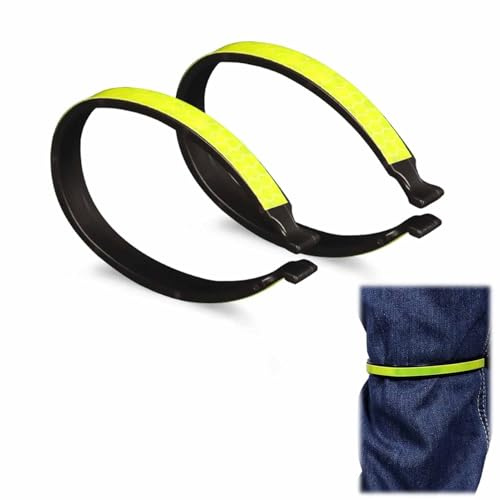 ZEACCT Lot de 2 Clips Réfléchissants Pantalons de Cyclisme, Clips Réfléchissants pour Pantalons de Cyclisme pour Vélos, Clips Réfléchissants Vélo de Nuit, pour Hommes et Femmes Chevilles