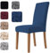 Homebliss Stuhlhussen 6er Set Stretch,Stuhlhussen Schwingstühle Elastisch für Esszimmer- und Küchenstühle, Stuhlbezug Sehr Weich Bequem Kratzfest Blau