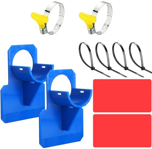 SIGANDG 2 Stücke Schlauchhalter für Schwimmbad, Schwimmbadschlauchzubehör mit Durchstich-, Reiß- und Zugschutz, geeignet für Schwimmbadrohre unter 30–38 mm (Blau)