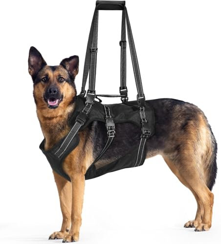 BENCMATE Hundegeschirr, Unterstützung Geschirr für Mittelgroße & Große Hunde, Hunde Sicherheitsgeschirr mit Reflektierenden Streifen, Unterstützung Geschirr Hebegeschirr für alte, behinderte Hunde
