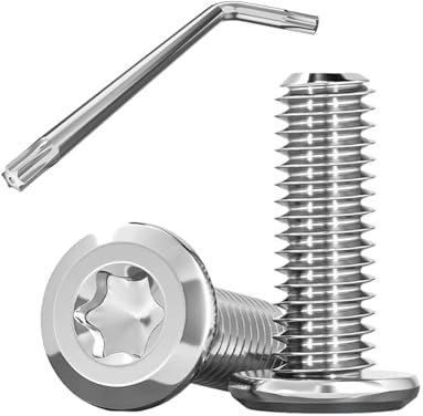 Dayalo Tornillos de cabeza plana, 20 unidades, M5 x 12 mm, tornillos Torx, acero inoxidable A2 V2A, tornillos roscados M5, tornillos de acero inoxidable, rosca completa con llave Torx