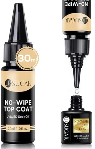 UR SUGAR 30ml Top Coat Gel UV, No Wipe Top Coat UV Nagellack Soak-Off Überlack Gel, High Gloss Top Coat Gel Ergänzung Für Nail Art Starter