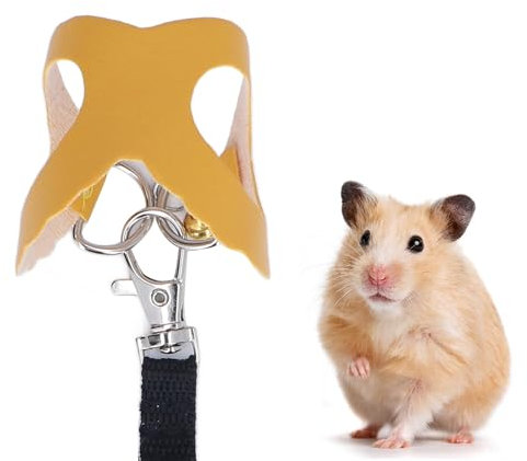 Kleintierleinen, Kleintiergeschirr, Hamstergeschirr Seil, Haustier Hamstergeschirr und Leine Set, Weich Leicht zu Tragen Gehgeschirr Weste und Leine Set mit Glöckchen für Spaziergänge Im