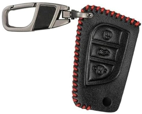 MUEOSI 3 Button PU Car Key Cover, for Toyota, for Corolla, Avensis Verso Yaris Aygo Rav 4 C HR Auris TC Series Key Chain Case Cover Shell Protector car key shell