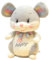 Uixxducc Kuscheltier Mäuse Plüschtier - Stofftier mit Farbenfrohen Ohren und Schleife, Weiches Kissen für Kinder und Erwachsene, Gelegenheit (Grau,35cm)