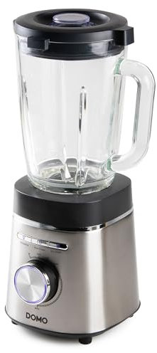 DOMO DO740BL Blender Smoothie Maker - 1,75L - 3 Modi (Smoothie, Autoclean, Crush) - Variable Geschwindigkeitsregelung und Pulsfunktion - 1400W - Edelstahl