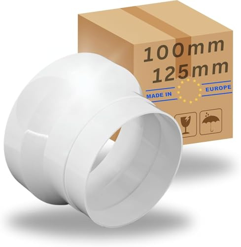 TronicXL Reduzierstück 125-100 mm für Klima-, Abluft- und Luft Anlagen Abluftanlage Klimaanlage Luftkühler Reduzierung Adapter