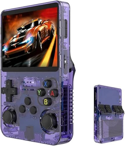 Keyboy Consola de juegos R36S Retro consola de juegos de mano con 64/128G integrada más de 21000 juegos clásicos, sistema Linux de código abierto, pantalla IPS de 3.5 pulgadas, reproductor de video de