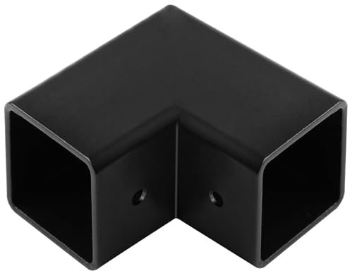 eoere 2 PCS 2 x 2 Square Tube Fittings, 90 Degree 2 Way L Shape Square Elbow Chain Link Fence Clamp