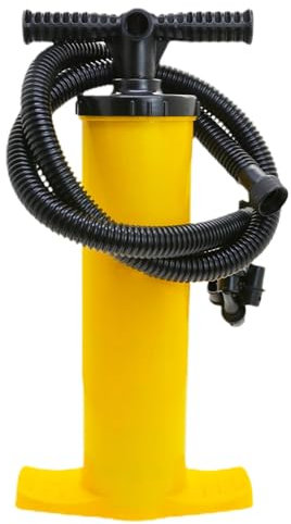 Pompa manuale per gonfiabili | Pompa a due vie ad alta pressione-Pompa 'aria portatile gialla da 4 litri, pompa a mano resistente all'usura con più ugelli per zattera, letti gonfiabili