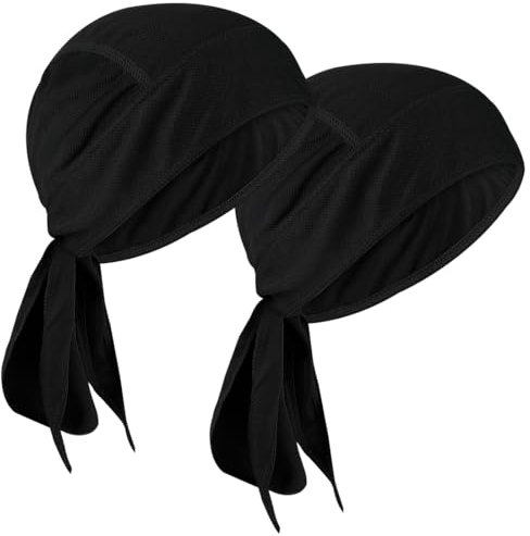 2 Pcs Gorro Bandana Pirata, Gorros Ciclismo Bajo Casco, Bandana Hombre, Skullcap Sotocasco Bici Verano, Casco Gorro de Ciclismo Secado Rápido, para Deportes al Aire Libre, Correr, Motociclet