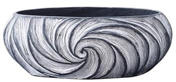 GLigeT ﻿Pot de Fleurs Jardinière texturée en Spirale avec Trous de Drainage, conteneur for Plantes en Fibre de Verre, jardinière de 13.3 Pouces, for fenêtres de Bureau à Domicile Cache-Pots