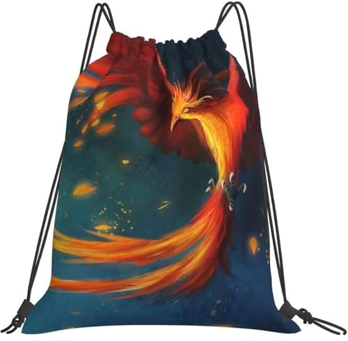 Erstaunlicher Phönixvogel Herren Damen Kordelzugbeutel Rucksack Leicht Zuziehbeutel Komfortabel Tunnelzug Gymsack Für Schule Strand Reise
