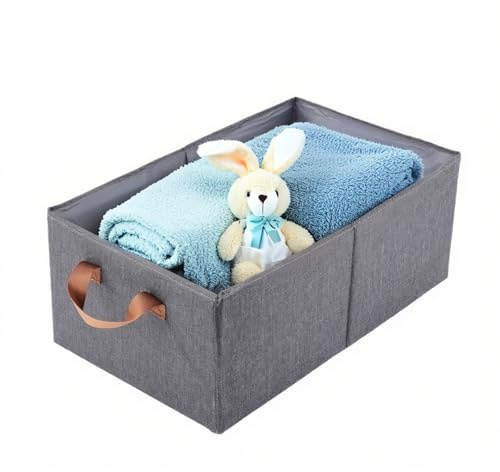 Ruucy Clothes Storage Boxes, Wardrobe Organiser Fabric Boxes with Handles, Foldable Storage Box for Shelves, Wardrobe Storage Organiser for Clothes, Toys (36x20x17 cm, Small)