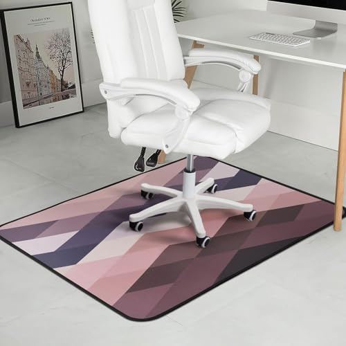Warmiehomy Office Chair Mat for Carpet & Hardwood Floors, 90x120 cm Heavy Duty Floor Protector, Anti-Slip Gaming Rug with Felt Surface & Rubber Back, Foldable Chair Mat for Home Office (Purple)