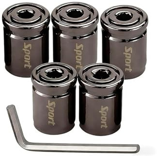 5 Piezas Metal Tapas Válvula de Neumático para Coche, Tapones Válvula Antirrobo Universales para Automóvil, SUV, Camiones, Motocicletas, Tapas Válvulas de Aire con Anillo de Sellado y Llave Incluida