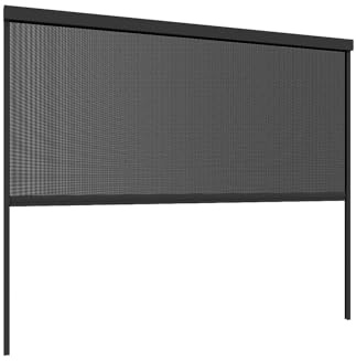 Vente-unique - Rideau rétractable pour pergola bioclimatique - L300 cm x H234cm - Anthracite - Cosma