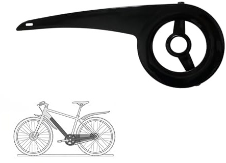 Cubre Plato Bicicleta,Protector Universal de Cadena para Bicicleta,Cubrecadena Plástico,Plástico Resistente a Los Impactos,Fácil de Instalar,Resistente al Polvo,para 32-38T,Negro,48x18cm