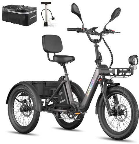Fafrees F20 Mate E Bike Dreirad für Senioren Erwachsene 25AH 48V [ Offiziell ] Pedelec Herren E Bike Damen, Elektrofahrrad 3 Rädern 65N.m, Elektro Dreirad 20 Zoll, Ebike Lastenfahrrad Fahrrad 180kg
