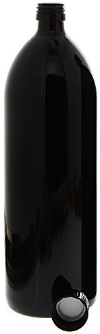 Mironglas Wasserflasche 1 Liter, Kosmetex Violett-Glas Lichtschutz-Flasche, wiederverschließbar, rund, Miron, 1× 1000 ml