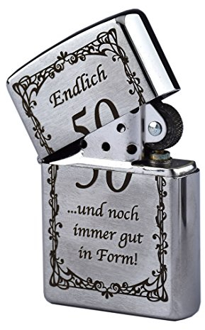 Zippo mit Gravur Endlich 50 und noch Immer gut in Form Benzinfeuerzeug als Geschenk zum 50 Geburtstag