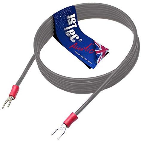 Cable de tierra para tocadiscos de 3 m para detener el zumbido o zumbido de retroalimentación (3 metros, negro)