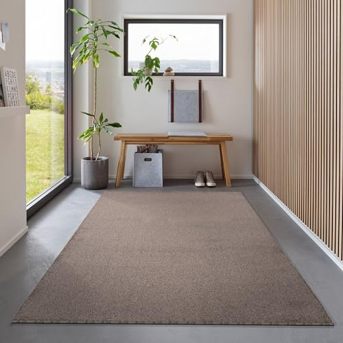 Carpetsale24 Teppich 120x170 cm Braun, Kurzflor, Einfarbig, Modern, Rechteckig, Rutschhemmend, Pflegeleicht, Teppichboden für Wohnzimmer, Schlafzimmer, Essbereich
