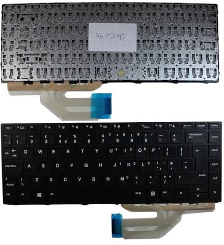 Power4Laptops UK Layout Black Frame Black Replacement Laptop Keyboard Compatible With HP ProBook 430 G5