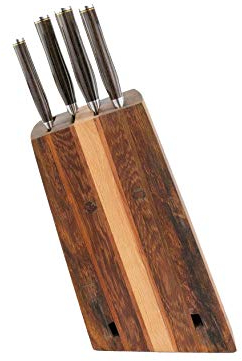 exklusiver, von handgefertigter Messerblock aus Alten Fassdauben + 5 Kai Shun Premier Damastmesser Tim Mälzer Serie Japanische Profimesser (Variante C)