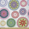 ABAKUHAUS Mandala Stoff als Meterware, Vintage verzieren Kreise, Microfaser Multi Zweck Dekostoff für Kunsthandwerke, 3M (230x300cm), Grün Lila