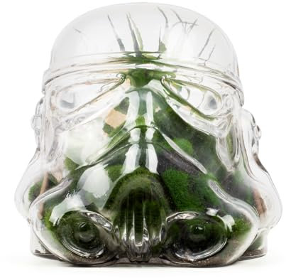 Original Stormtrooper 3D Helmet Glass Terrarium & Cookie Jar Tank with Lid, Kitchen Storage & Organisation, Star Wars Gifts for Men - Thumbs Up!
