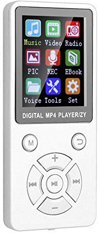 Musique MP3 MP4 Player 8G Bluetooth Support Carte mémoire 32G Huit-Diagram Boutons Lecteur de Musique numérique Support Musique, Radio, Enregistrement, Vidéo, E-Book(Blanc)