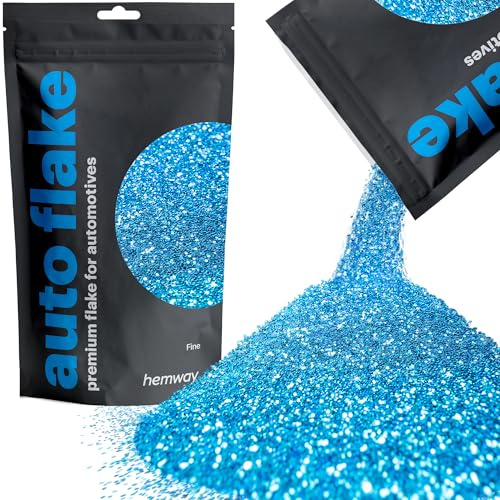 Hemway Auto Flake Glitter Additive for Paint 100g Fine Ocean Blue | Metal Flake for Custom Auto Paint & Coatings, for Car, Motorbike, Truck, Vehicles, Automotives